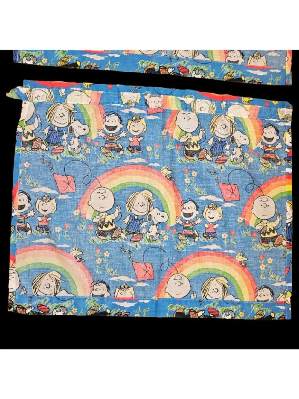 VTG Peanuts Rainbow Race Day Charlie Brown Snoopy Window‎ Valances 2 29